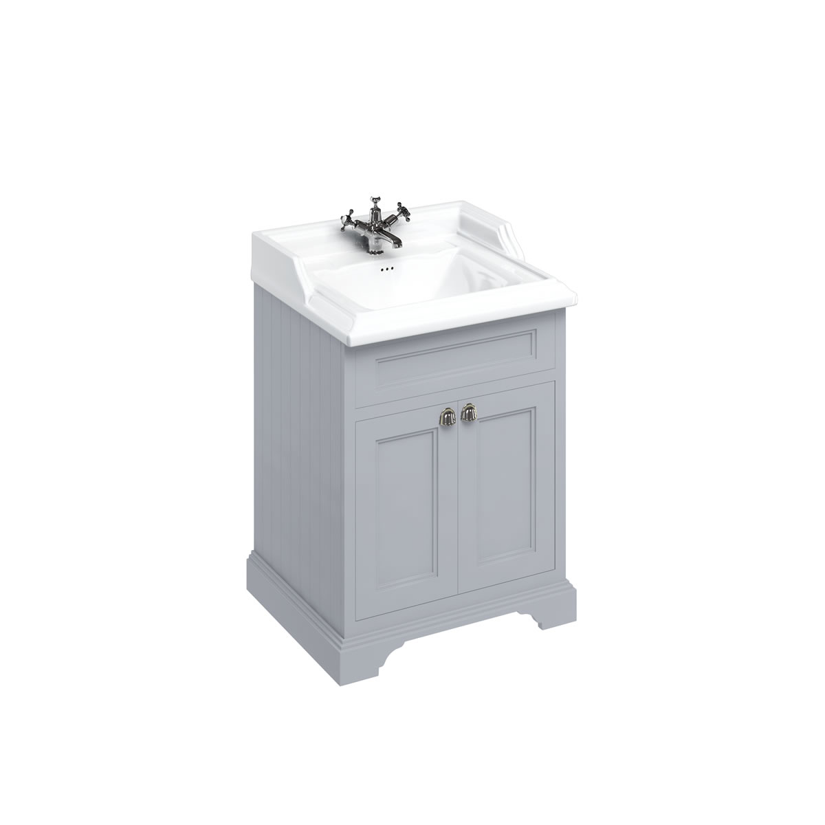 Freestanding 65 Vanity Unit with doors - Classic Grey and Classic basin 1 tap hole 